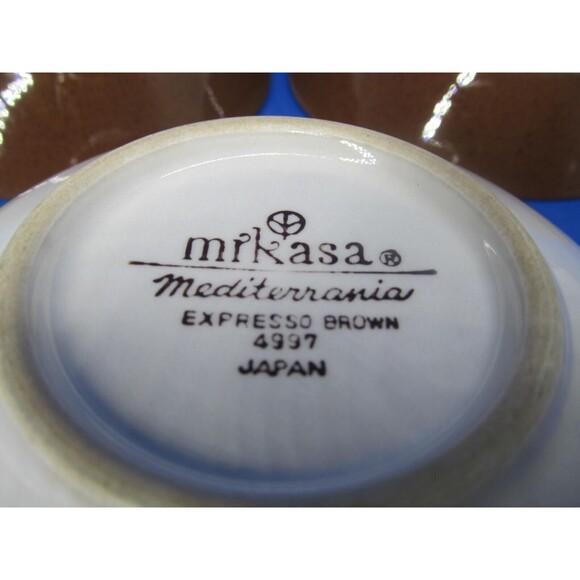 Mikasa Mediterrania Expresso Brown 6" Coupe Cereal Bowls  Bundle of 3 - Picture 4 of 10